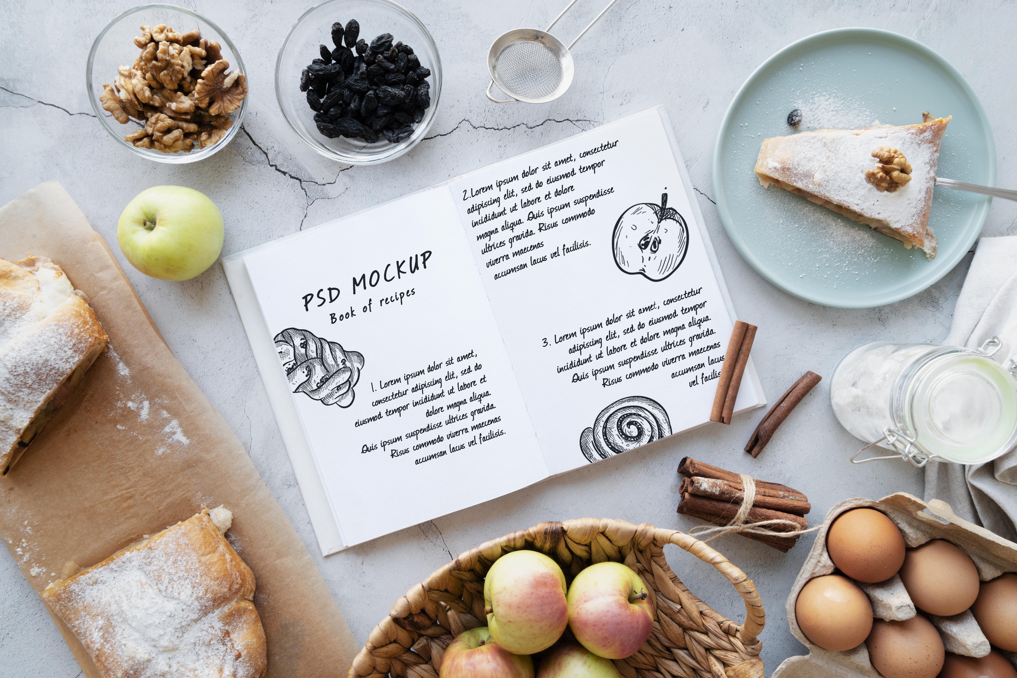 Subscription box laid out with recipe cards